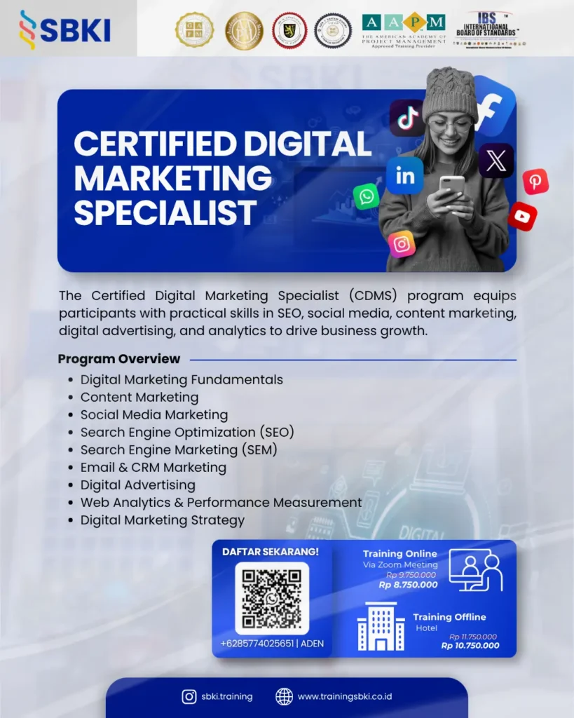 Sertifikasi CDMS Certified Digital Marketing Specialist