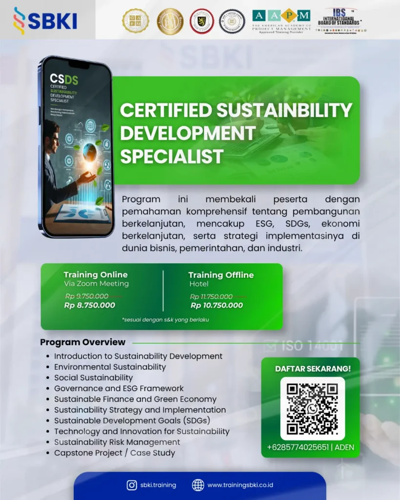 Sertifikasi CSDS Certified Sustainability Development Specialist